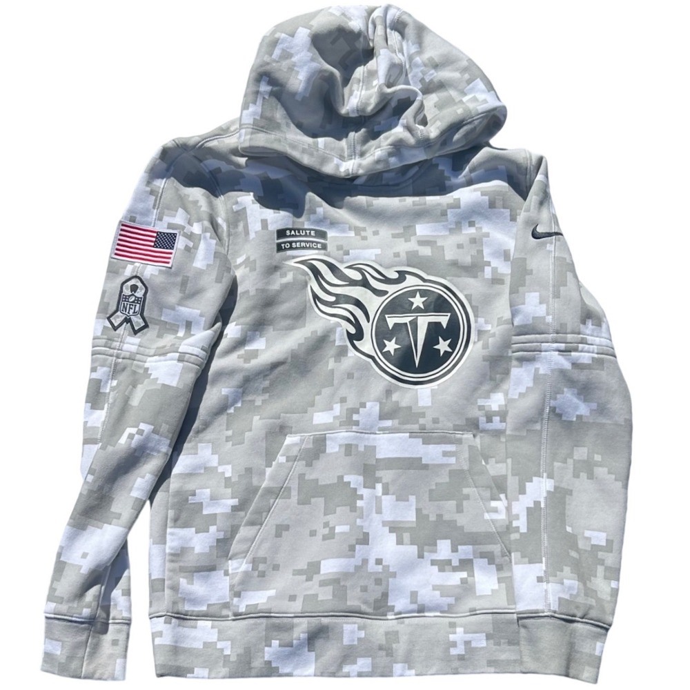 Nike Tennessee Titans Salute to Service Y Hoodie Mens Digital Camo Grey Pullover